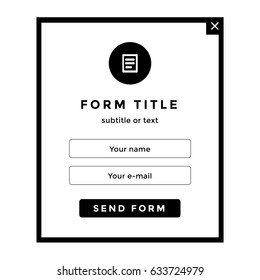 Simple Editable Form Template With Two Text Fields. Vector Template.