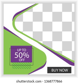 Simple Editable Post Template Social Media Banners for Digital Marketing. Promo Brand Fashion.social media ads.