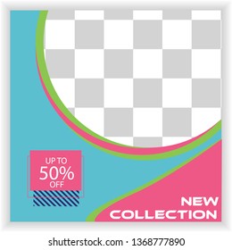 Simple Editable Post Template Social Media Banners for Digital Marketing. Promo Brand Fashion.social media ads.