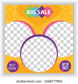 Simple Editable Post Template Social Media Banners for Digital Marketing. Promo Brand Fashion.social media ads.