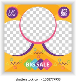 Simple Editable Post Template Social Media Banners for Digital Marketing. Promo Brand Fashion.social media ads.