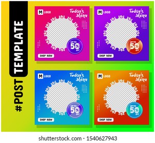 Simple Editable Post Template Social Media Banners for Digital Marketing Post. Promo Brand Fashion. Facebook Post, Instagram Post, Twitter Banner Ads Template. Vector Illustration Template