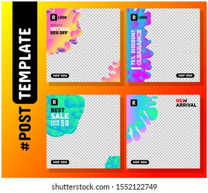 Simple Editable Post Template Social Media Banners for Digital Marketing Post. Promo Brand Fashion. Facebook Post, Instagram Post, Twitter Banner Ads Template. Vector Illustration Template