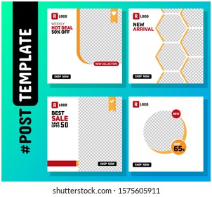 
Simple Editable Post Template Social Media Banners for Digital Marketing Post. Promo Brand Fashion. Facebook Post, Instagram Post, Twitter Banner Ads Template. Vector Illustration Template set. 