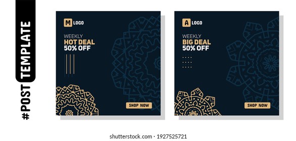 Simple Editable Post Template Social Media Banners for Digital Marketing. Promo Brand Fashion. Facebook, Instagram, Twitter Banner Ads. Vector Illustration