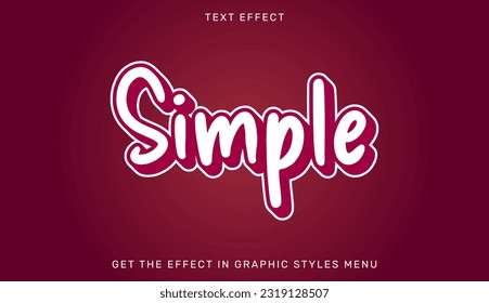 Simple editable text effect in 3d style. Text emblem for branding or business logo