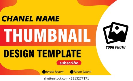 simple editable thumbnail design in yellow and red