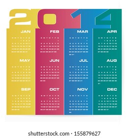 simple editable vector calendar 2014