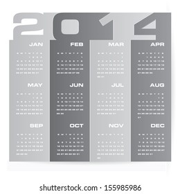 simple editable vector calendar 2014