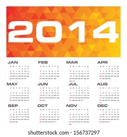 simple editable vector calendar 2014