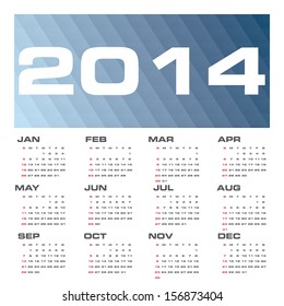 simple editable vector calendar 2014