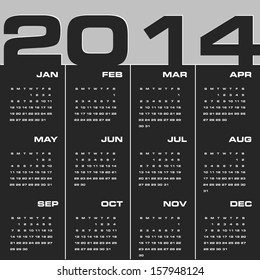 simple editable vector calendar 2014