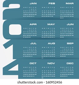 simple editable vector calendar 2014 