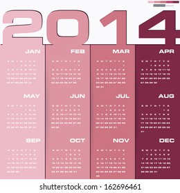 simple editable vector calendar 2014