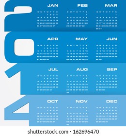 simple editable vector calendar 2014