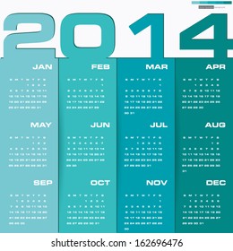 simple editable vector calendar 2014