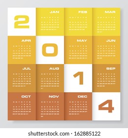 simple editable vector calendar 2014