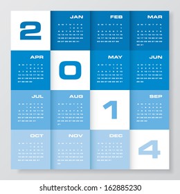 simple editable vector calendar 2014