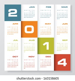 simple editable vector calendar 2014