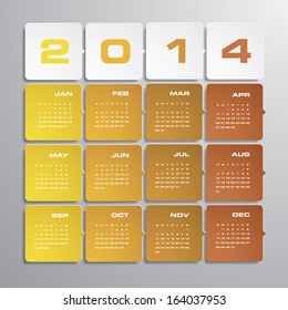 simple editable vector calendar 2014