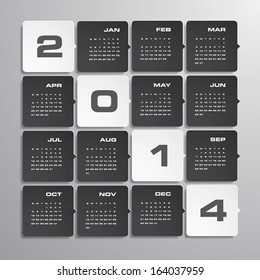 simple editable vector calendar 2014