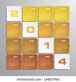 simple editable vector calendar 2014