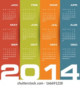 simple editable vector calendar 2014
