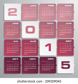 simple editable vector calendar 2015