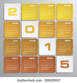 simple editable vector calendar 2015