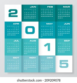 simple editable vector calendar 2015