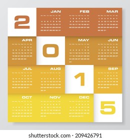 simple editable vector calendar 2015