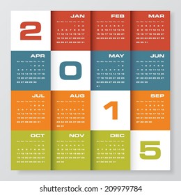 simple editable vector calendar 2015