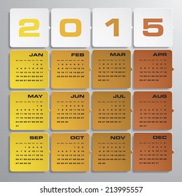 simple editable vector calendar 2015