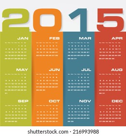 simple editable vector calendar 2015