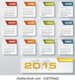 simple editable vector calendar 2015