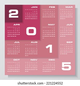 simple editable vector calendar 2015