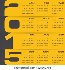 simple editable vector calendar 2015