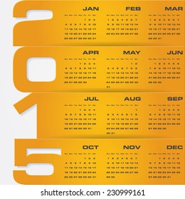 simple editable vector calendar 2015