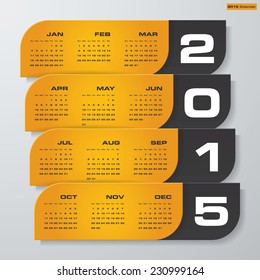 simple editable vector calendar 2015