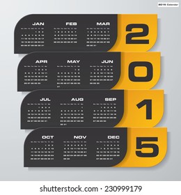 simple editable vector calendar 2015