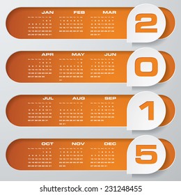 simple editable vector calendar 2015