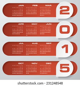 simple editable vector calendar 2015