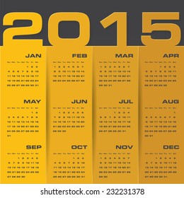 simple editable vector calendar 2015