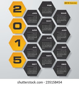 simple editable vector calendar 2015