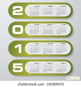simple editable vector calendar 2015