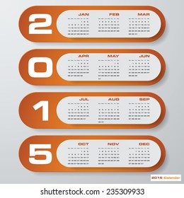 simple editable vector calendar 2015