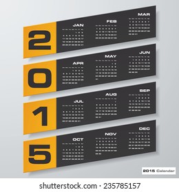 simple editable vector calendar 2015