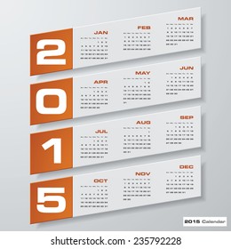 simple editable vector calendar 2015