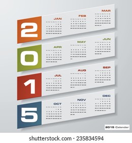 simple editable vector calendar 2015