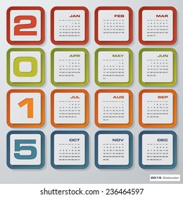 simple editable vector calendar 2015